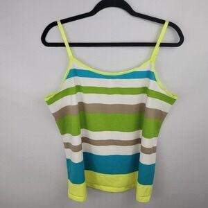 Lane Bryant Pretty & Perfect Cotton Stretch Striped Cami Top Size 16